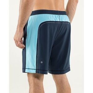 Lululemon Men Two Tone Blue Pace Breaker 9" Lined Athletic Workout Shorts XS/S